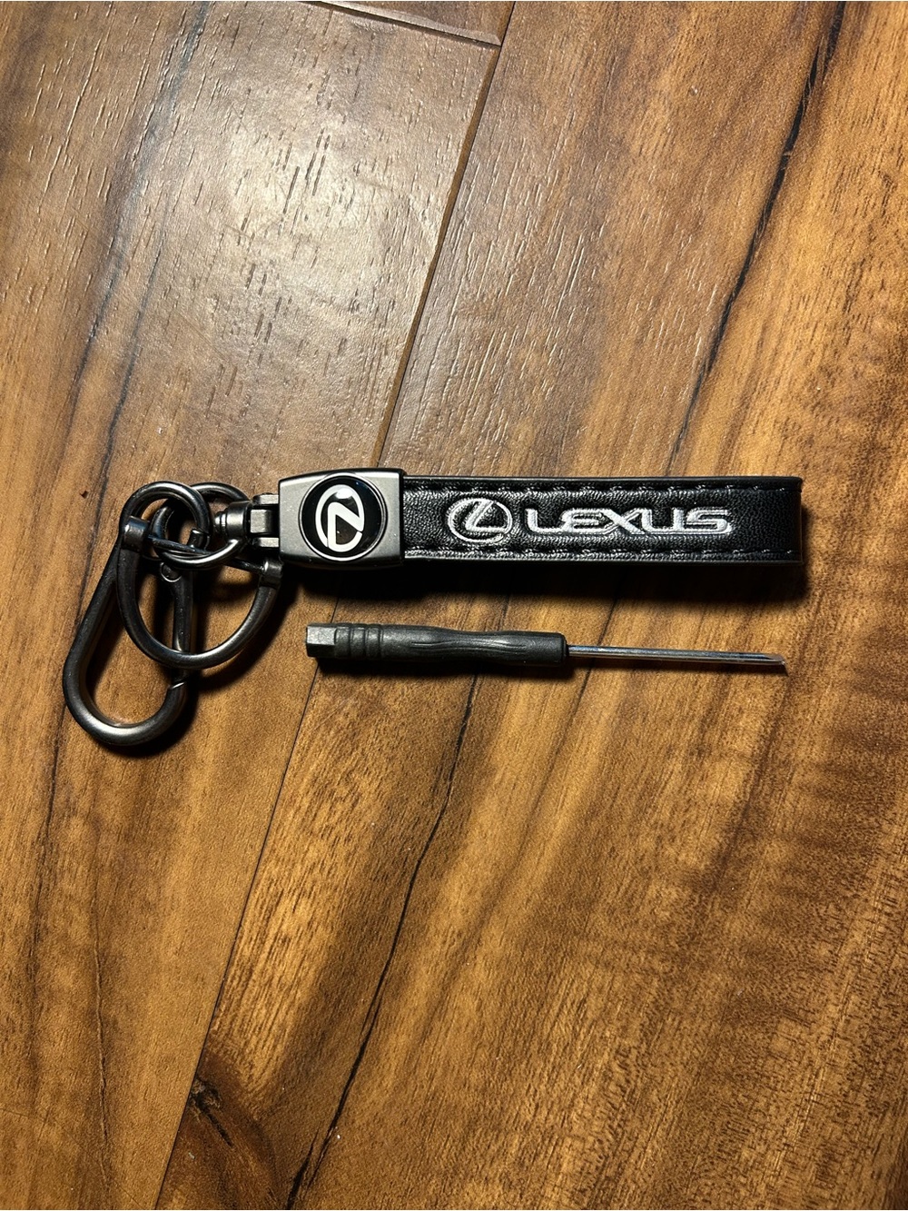 Lexus Leather Keychain with Metal Ring